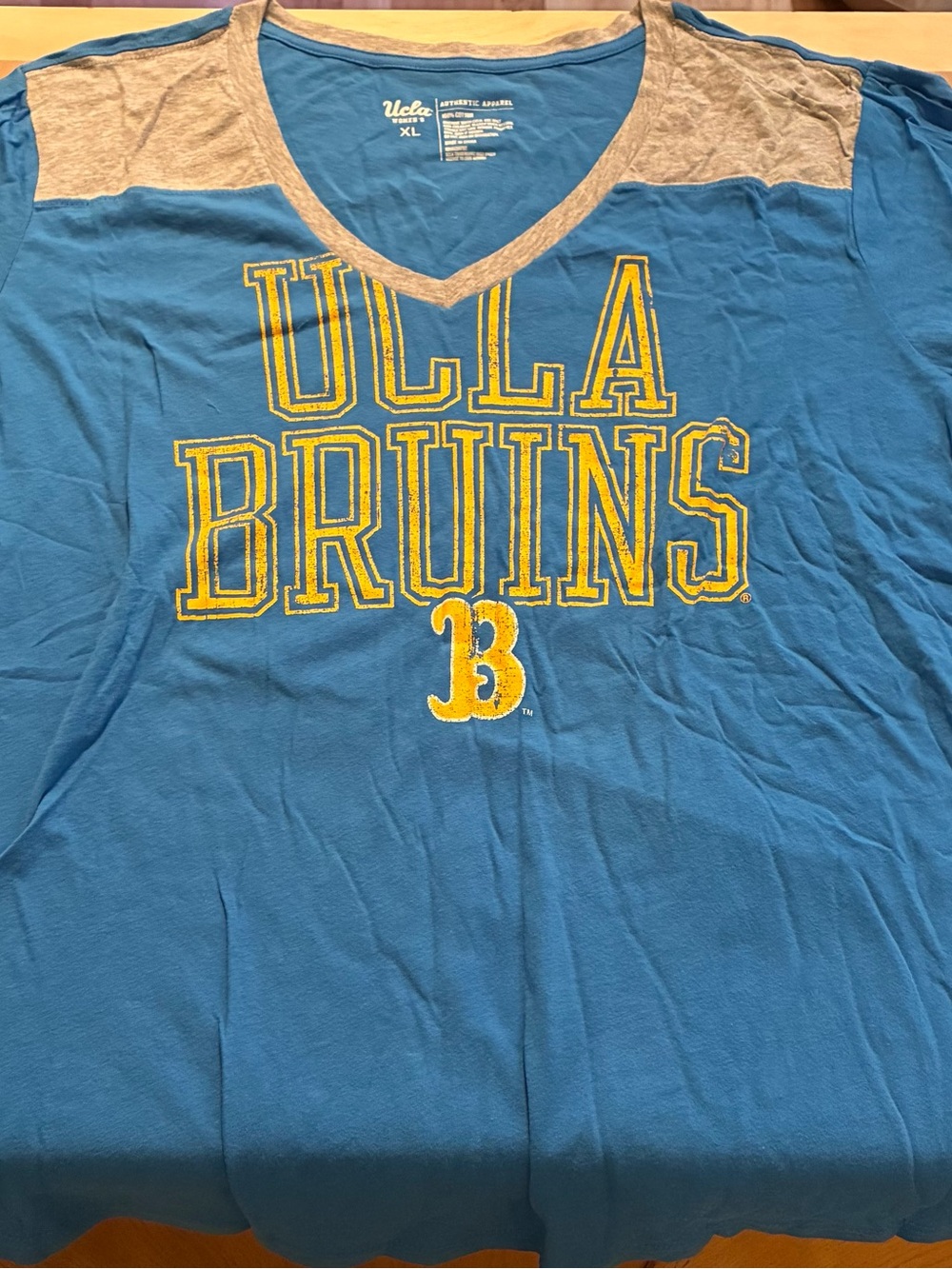 UCLA Bruins Women's Short Sleeve V-Neck Tee - Blue/Gray